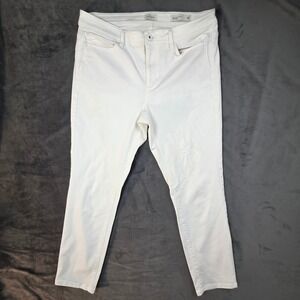 J.Jill Denim Authentic Fit Slim Ankle Jeans White Size 10 Mid Rise Stretch Pants